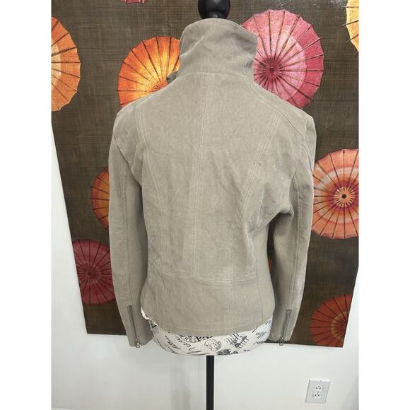 Miami Beige Jacket W/ Velvet Feeling Neck-warmer & Stretch Sides Urban Luxe Sz S - Picture 4 of 4